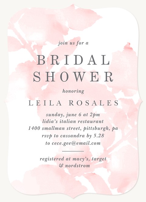 Watercolor Flora Bridal Shower Invitations