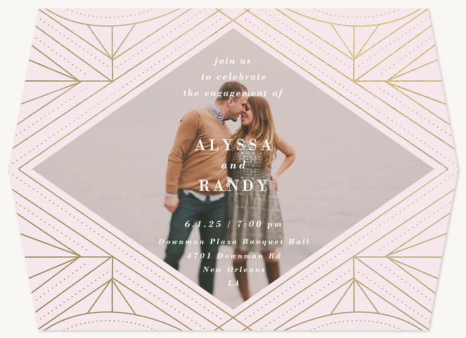 Deco Lines Engagement Party Invitations