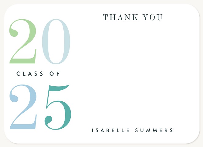 Large Numbers Graduation Thank You Cards