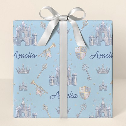 Personalized Princess Castle Christmas Wrapping Paper