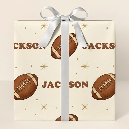 Personalized Vintage Football Birthday Wrapping Paper