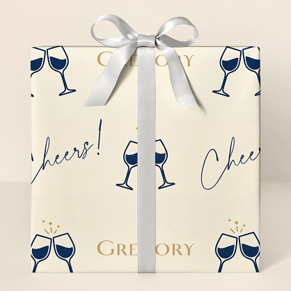 Personalized Wine Toast Congratulations Wrapping Paper