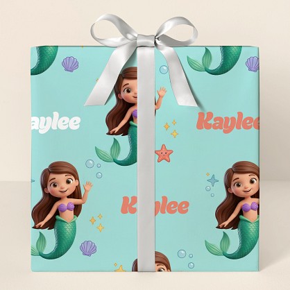 Personalized Kids Mermaid Adventure Wrapping Paper