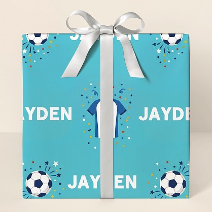 Personalized Soccer Birthday Confetti Wrapping Paper
