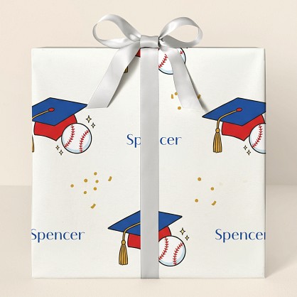 Personalized Baseball Graduation Celebration Wrapping Paper