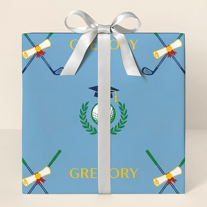 Personalized Golf Graduation Celebration Wrapping Paper