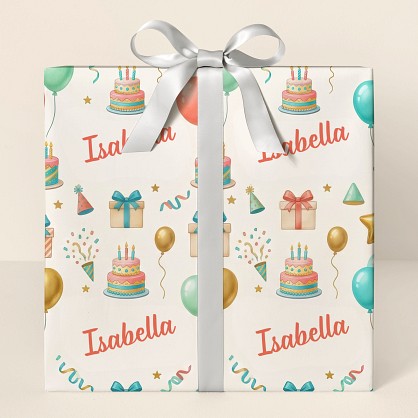 Personalized Birthday Celebration Wrapping Paper