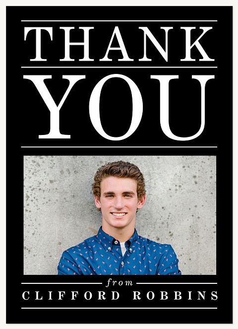 Front Page Graduation Thank You Cards