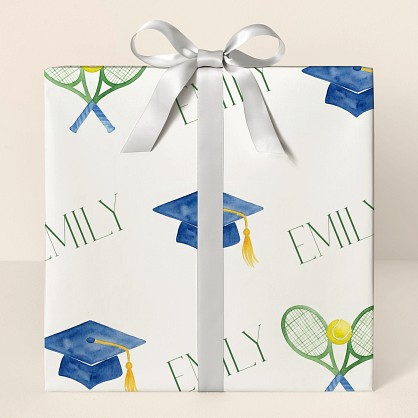 Personalized Tennis Graduation Celebration Wrapping Paper
