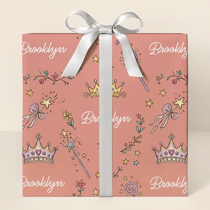 Personalized Princess Crown Congratulations Wrapping Paper