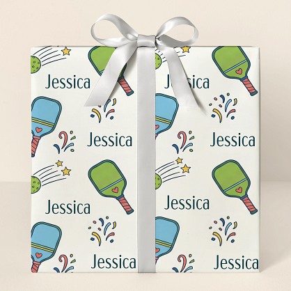 Personalized Pickleball Congratulations Wrapping Paper