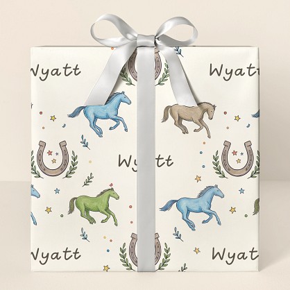 Personalized Equestrian Congratulations Wrapping Paper