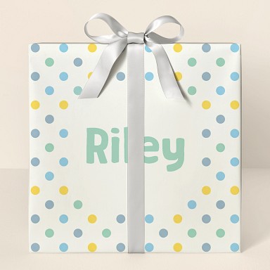 Personalized Baby Shower Swiss Polka Dots Wrapping Paper