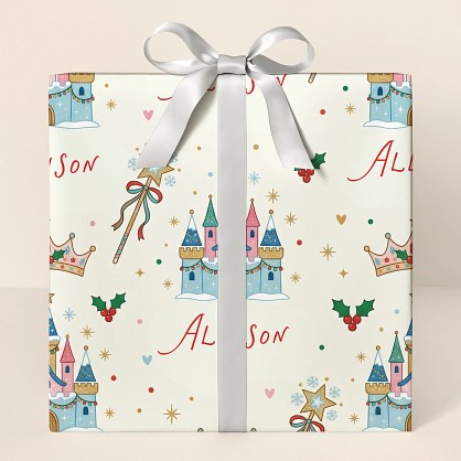 Princess Castle Christmas Fantasy Wrapping Paper