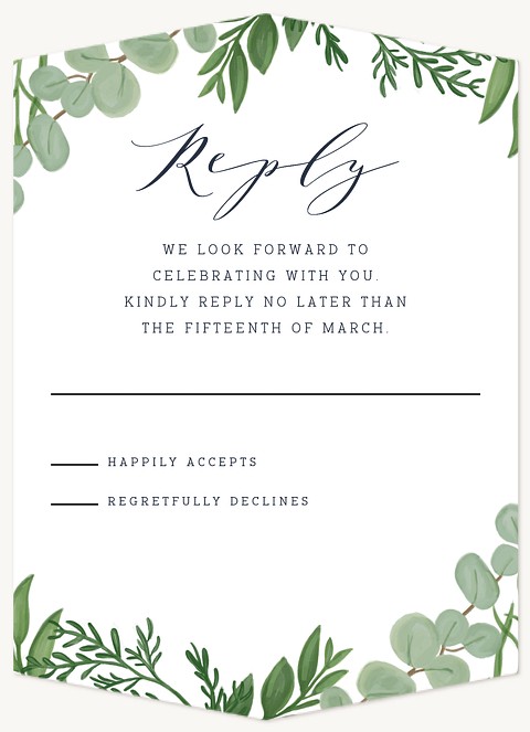 Botanical Sprigs Wedding RSVP Cards