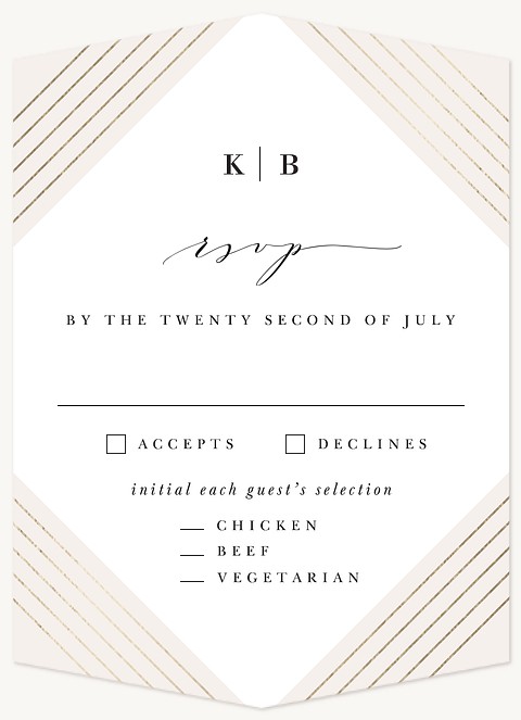 Deco Diamond Wedding RSVP Cards