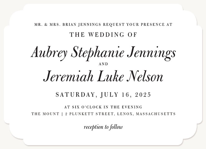 Timeless Wedding Invitations