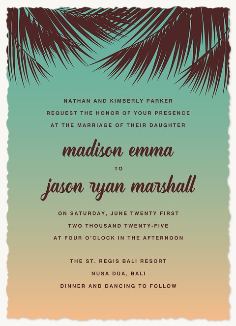 Sunset Palms Wedding Invitations