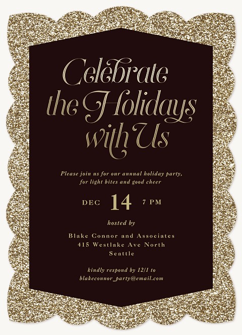 Celebrate Glitterati Holiday Party Invitations