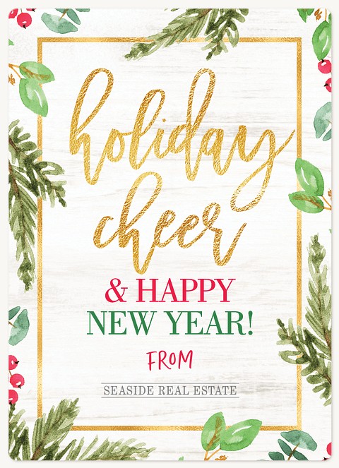 Cheerful Border Holiday & Christmas Magnet Cards