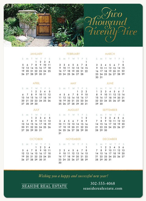 Golden Year Calendar Business Holiday Cards