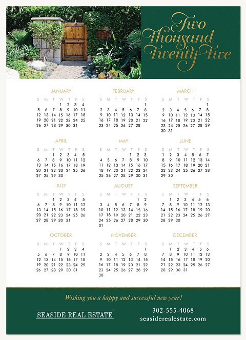 Golden Year Calendar Business Holiday Cards