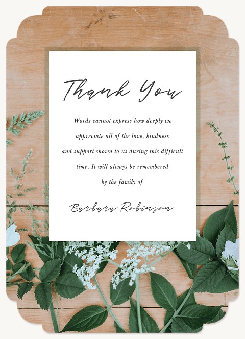 Garden Greenery Memorial & Sympathy Cards