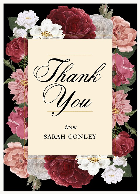 Vintage Bouquet Graduation Thank You Cards