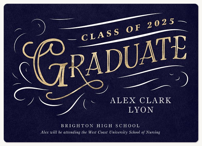 Ornamental Banner Graduation Announcements