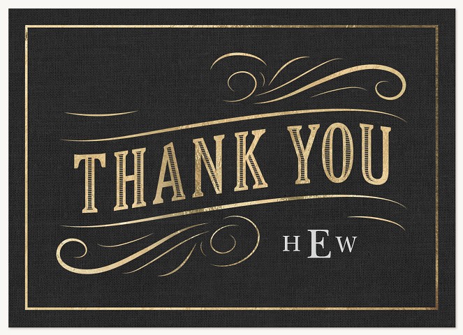 Golden Scroll Graduation Thank You Cards