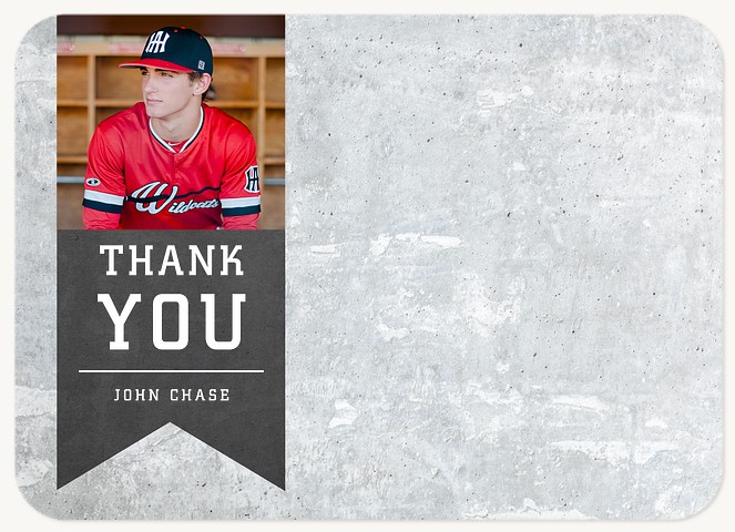 Sports Banner Graduation Thank You Cards