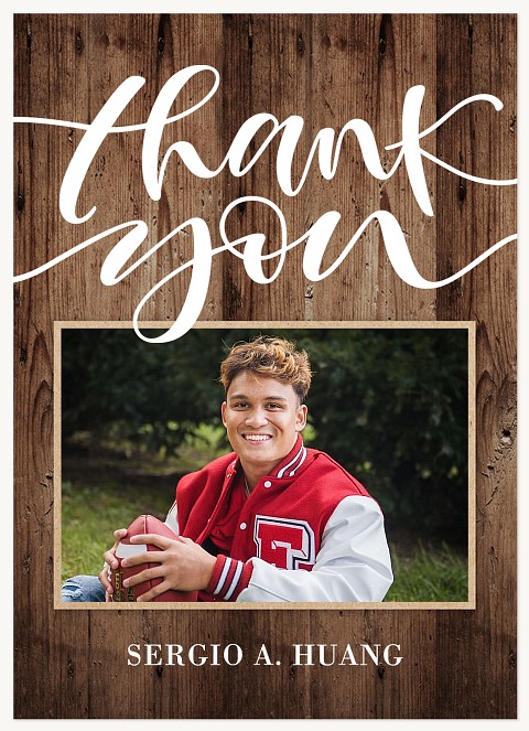 Rustic Panel Graduation Thank You Cards