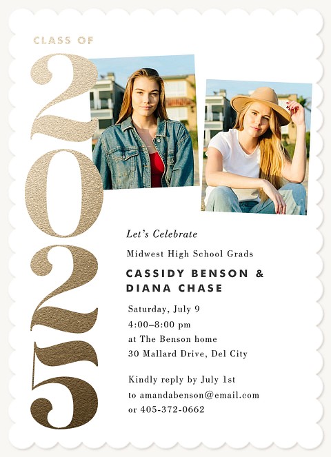 Bold Duo Graduation Party Invitations