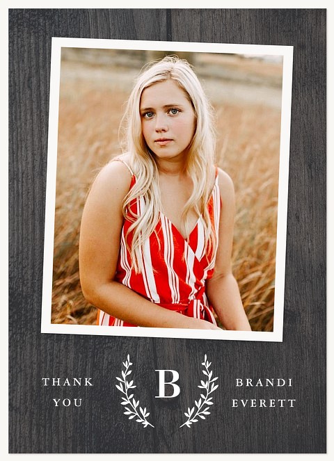 Barnwood Laurel Graduation Thank You Cards