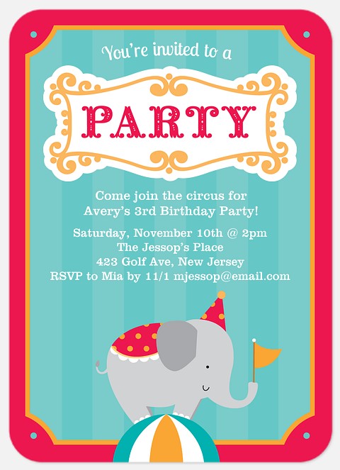 Greatest Show Kids' Birthday Invitations