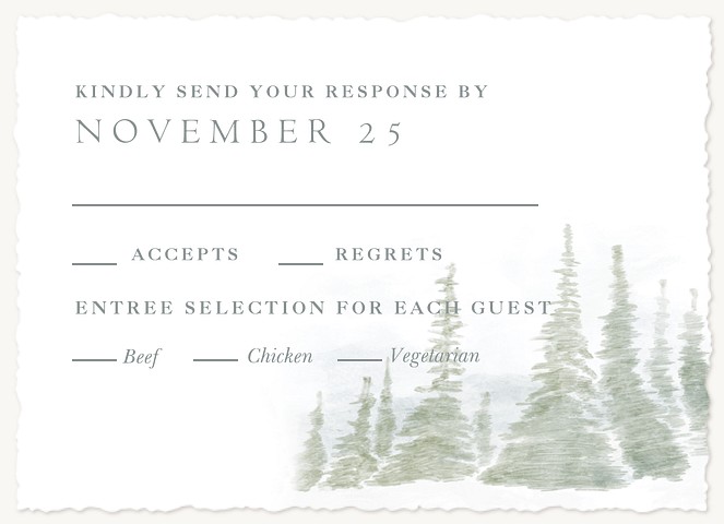 Mountain Pines Wedding RSVP Cards