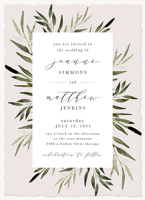 Fresh Greenery Wedding Invitations