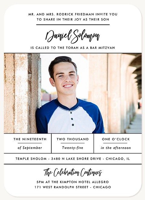 Contemporary Bar Mitzvah Invitations