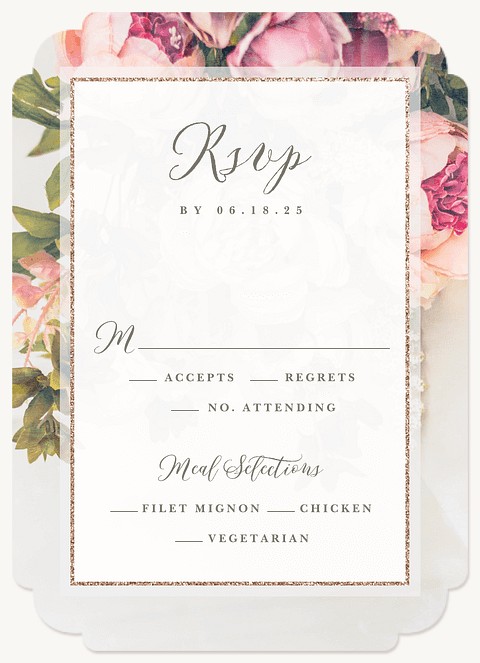 Vintage Blooms Wedding RSVP Cards