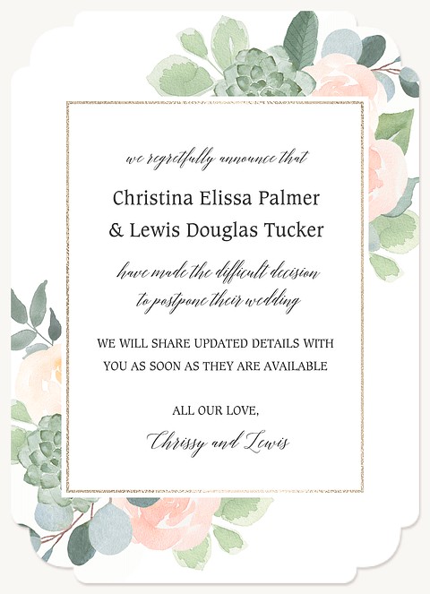 Framed Flora Change the Date Cards
