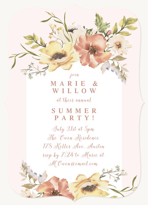 Autumn Florals Party Invitations