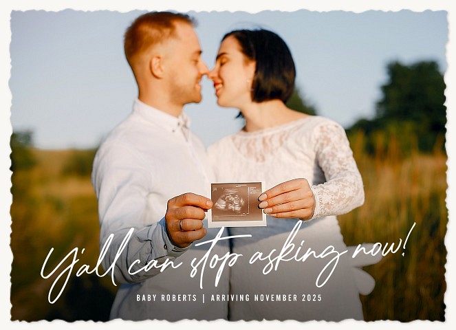 Handwritten Humor Pregnancy Announcements