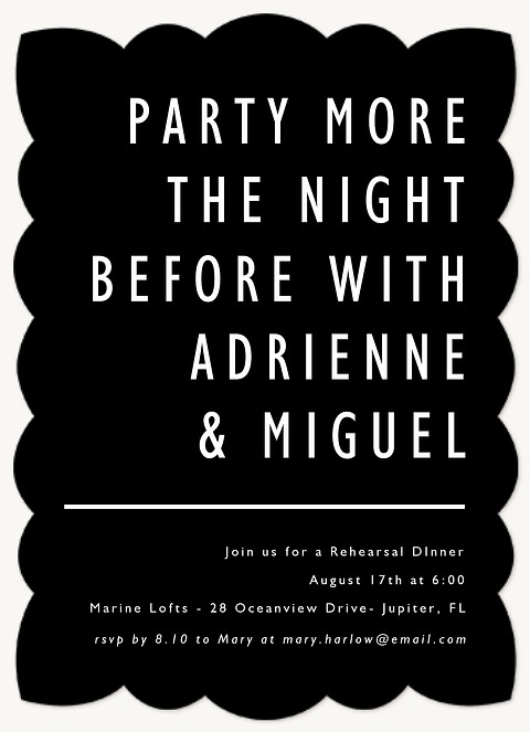 Party More Rehearsal Dinner Invitations