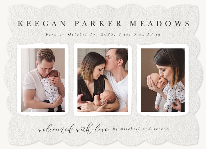 Deckled Album Baby Announcements