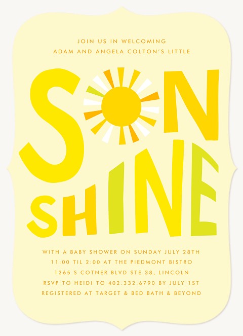 Bright Son Baby Shower Invites