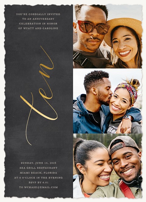 Calligraphic Year Wedding Anniversary Invitations