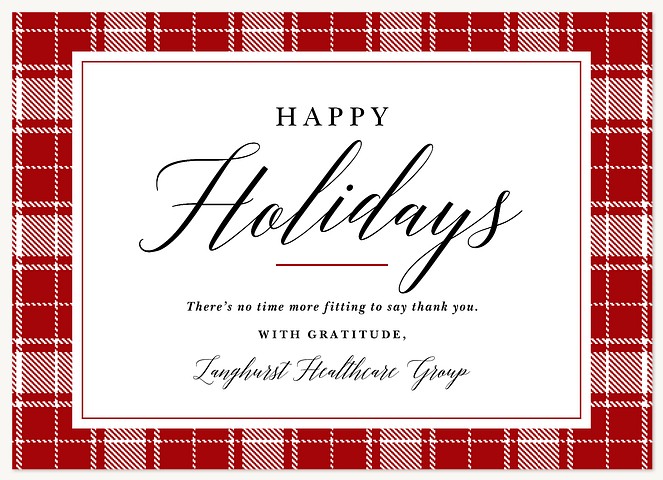 Penned Plaid Business Holiday Cards