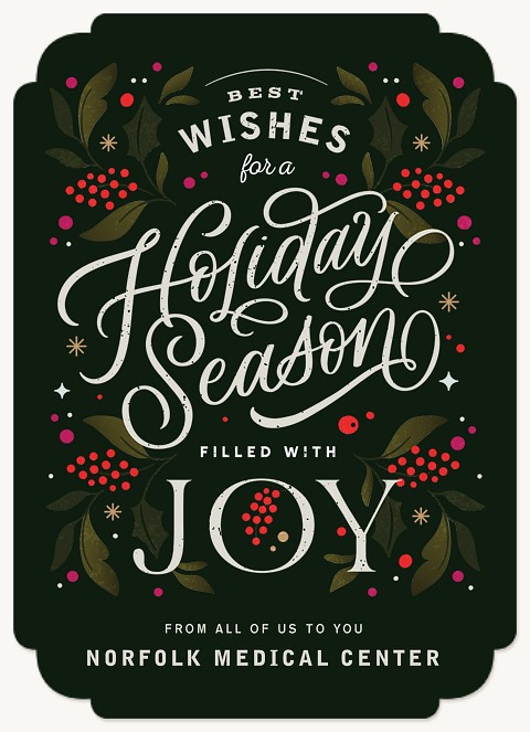 Classic Holiday Season Business Holiday Cards