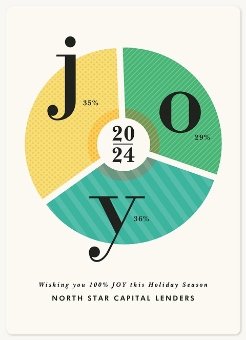 Joy Piechart Holiday & Christmas Magnet Cards