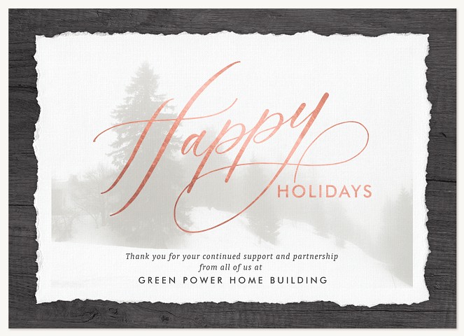 Rustic Snowscape Business Holiday Cards